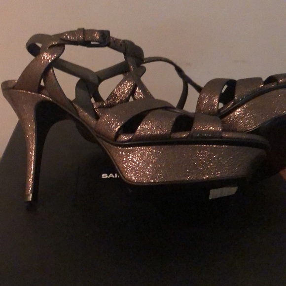 Saint Laurent Tribute Bronze Sandals - Picture 4 of 7
